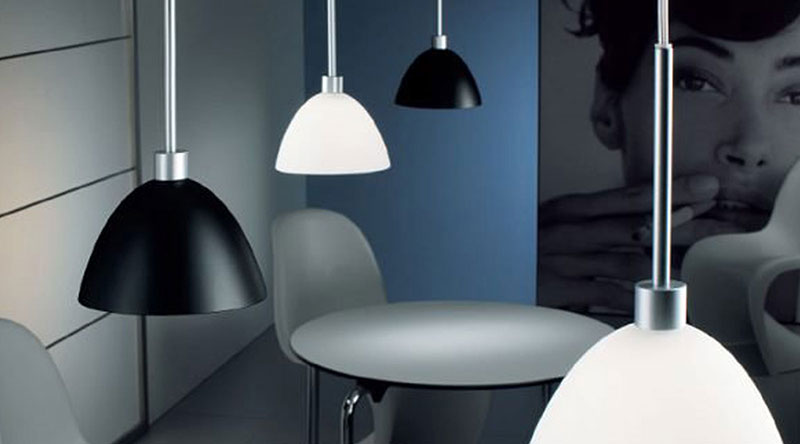 Pendant lights in opaque colours