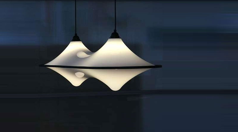 Designer twin pendant in translucent acrylic