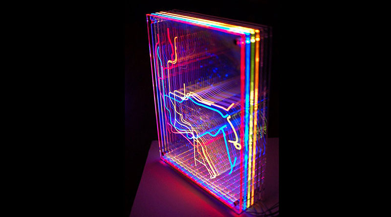 Glowing engraved art